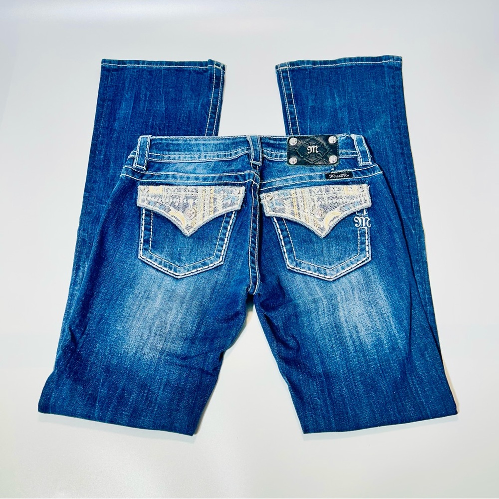 Miss Me jeans Signature Bootcut jeans embellished pockets low rise women size 27